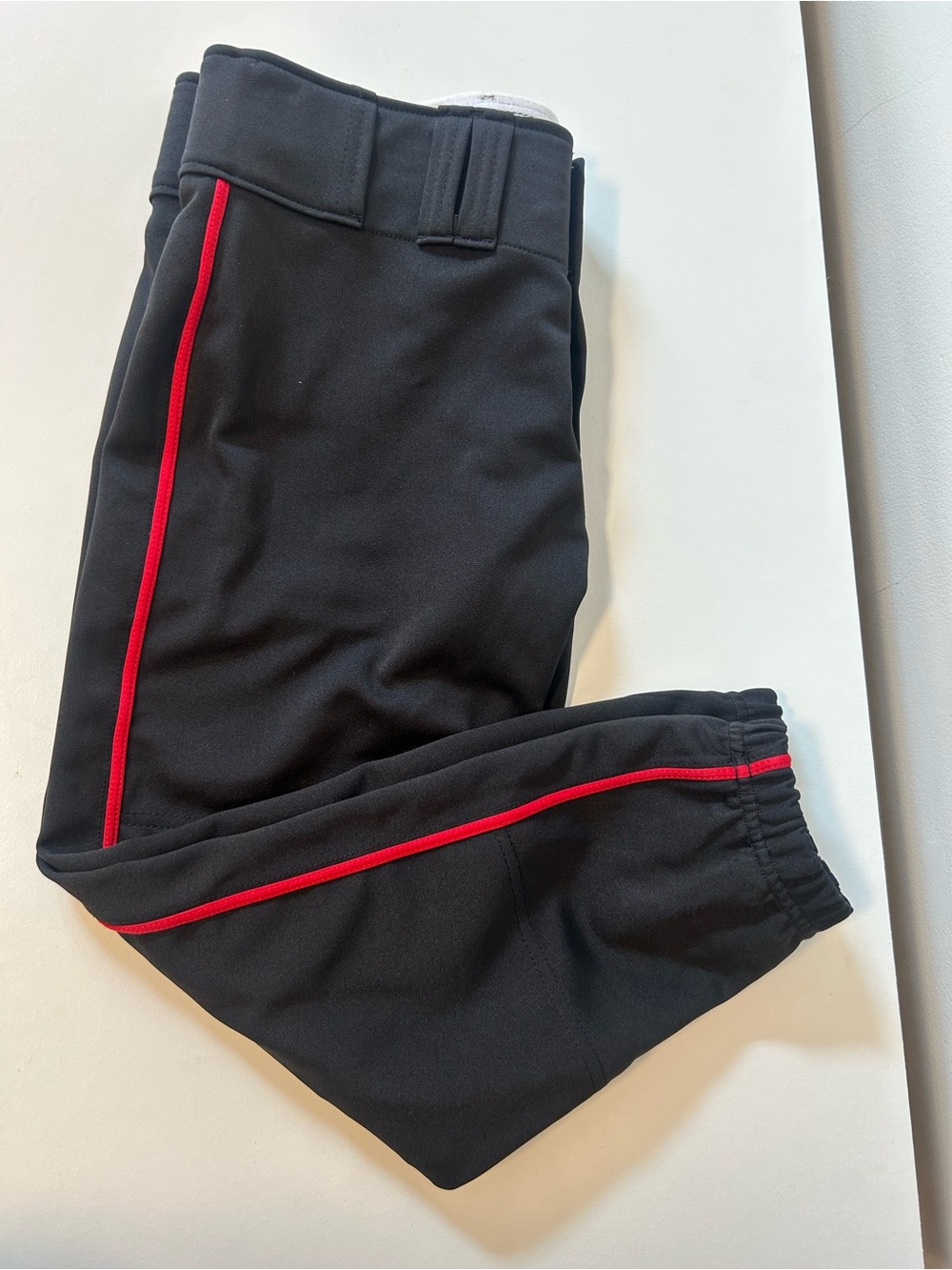 Easton Black Baseball Pants with Red Piping